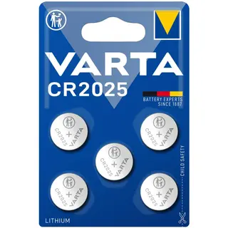 Produktfoto för Varta 6025101415, engångsbatteri, CR2025, litium, 3 V, 5 st, 157 mAh