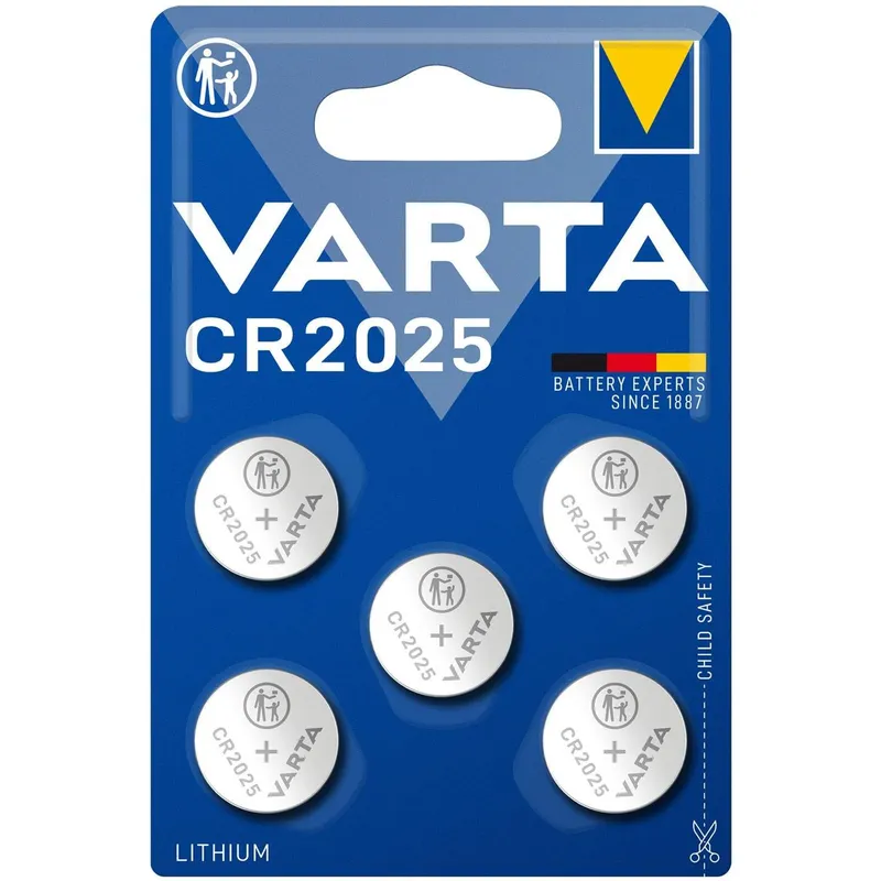 Bild 1 för Varta 6025101415, engångsbatteri, CR2025, litium, 3 V, 5 st, 157 mAh