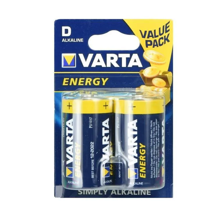 Alternativ bild 0 för Varta ENERGY D, Engångsbatteri, D, Alkalisk, 1,5 V, 2 styck, Blå, Gul