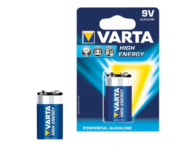 Alternativ bild 0 för Varta High Energy - Batteri 9V - alkaliskt - 550 mAh