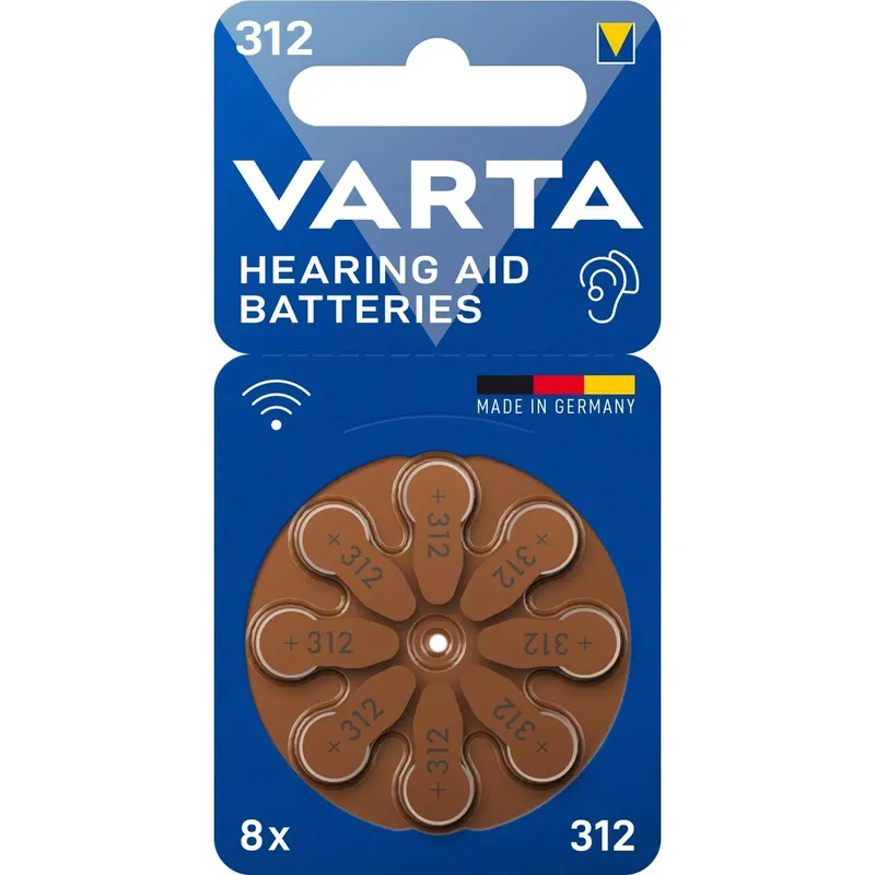 Bild 1 för VARTA hörapparatbatterier 312, 8-pack