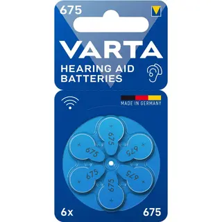 Produktfoto för Varta Hörapparatsbatteri 675 / A675 / PR44 6-pack