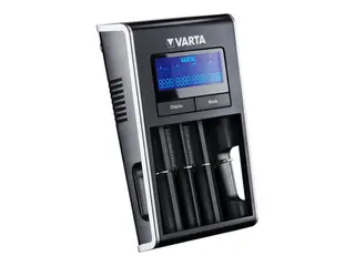 Produktfoto för Varta LCD Dual Tech Charger - Batteriladdare - (för 4xAA/4xAAA/4x18650/4xRCR123A) + växelströmsadapter - 1 A (4-stifts mini-USB typ A)
