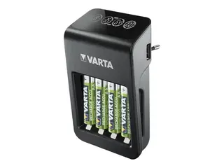 Produktfoto för Varta LCD Plug Charger+ - 4 h batteriladdare/strömadapter - (för 4xAA/AAA, 1x9V) 4 x AA-typ - NiMH - 2100 mAh (USB)