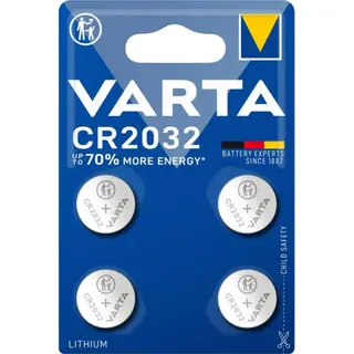 Produktfoto för VARTA Lithium Coin knappcellsbatteri CR2032, 4-pack