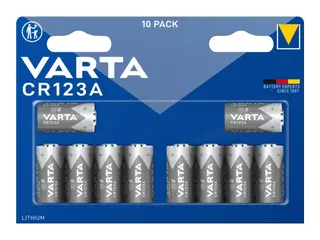 Produktfoto för VARTA Litiumcylindrisk CR123A, 10-pack