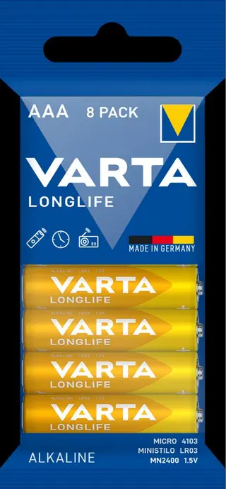 Produktfoto för Varta Longlife 4103 - Batteri 8 x AAA - alkaliskt
