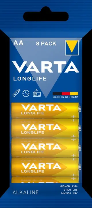Produktfoto för Varta Longlife 4106 - Batteri 8 x AA-typ - alkaliskt