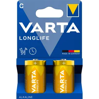 Produktfoto för Varta Longlife Alkaline C-batteri LR14 2-pack
