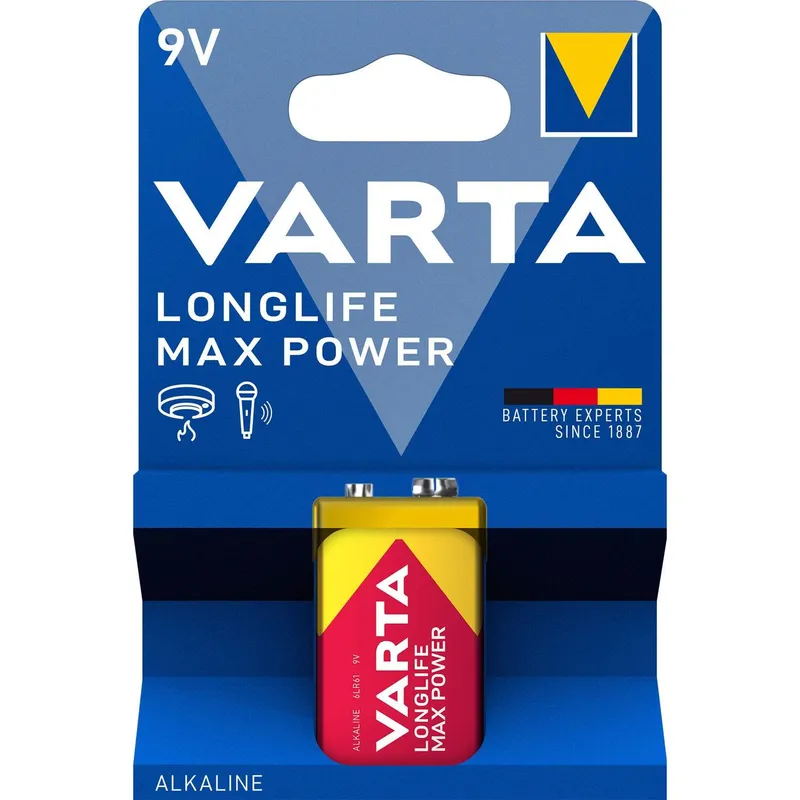 Bild 1 för VARTA Longlife Max Power 9V-batteri