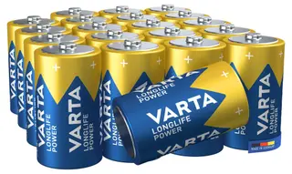 Produktfoto för VARTA Longlife Power D batteri SCAND, 20-pack