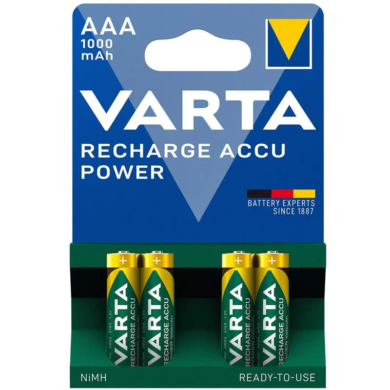Bild 1 för Varta Professional - Batteri 4 x AAA - NiMH - (uppladdningsbara) - 1000 mAh