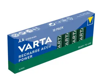 Produktfoto för VARTA Recharge Accu Power AA-batteri 2100 mAh, 10-pack