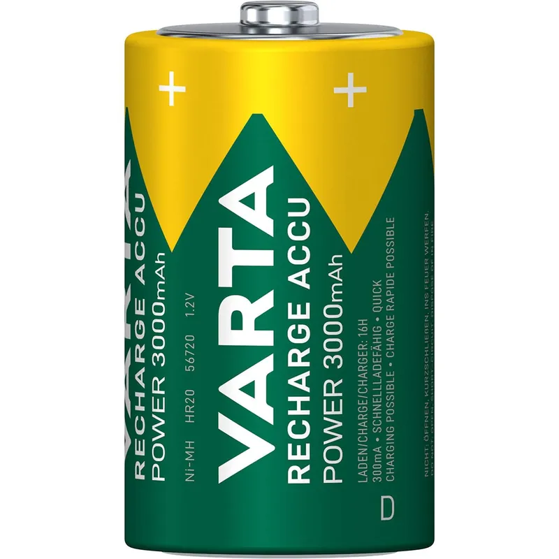 Bild 2 för Varta Recharge Accu Power Ni-MH D-batteri 3000 mAh 2-pack