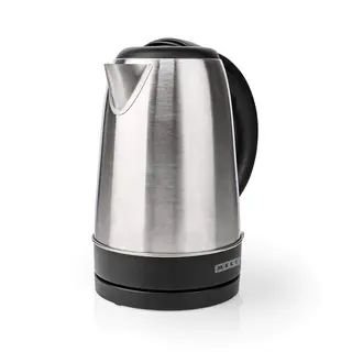 Produktfoto för Vattenkokare, 1,7L, 2200W, rostfritt stål, 360° botten
