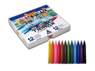 Produktfoto för Vaxkrita trekantig 12 färger