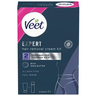 Produktfoto för Veet Expert Hårborttagningskit Alla hudtyper för intimområde 2x50 ml
