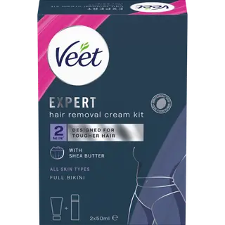 Produktfoto för Veet Expert Hårborttagningskit Alla hudtyper för intimområde 2x50 ml