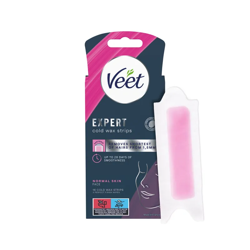 Bild 2 för Veet Expert Vaxremsor Normal hud för ansikte 16 st