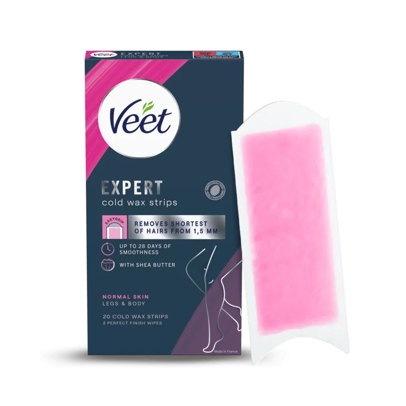 Bild 1 för Veet Expert Vaxremsor Normal hud för ben & kropp 20 st