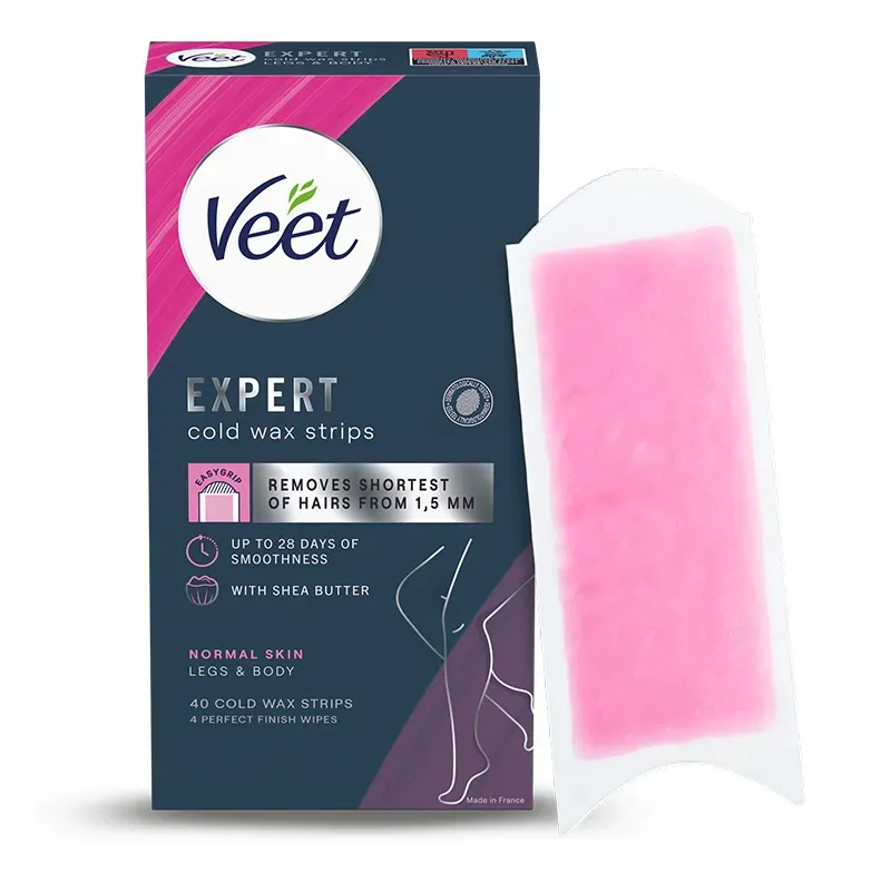Bild 1 för Veet Expert Vaxremsor Normal hud för ben & kropp 40 st