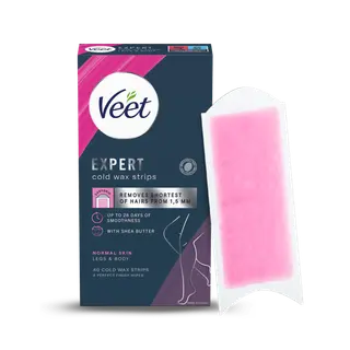 Produktfoto för Veet Expert Vaxremsor Normal hud för ben & kropp 40 st
