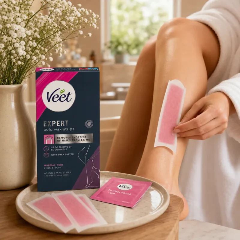 Bild 2 för Veet Expert Vaxremsor Normal hud för ben & kropp 40 st
