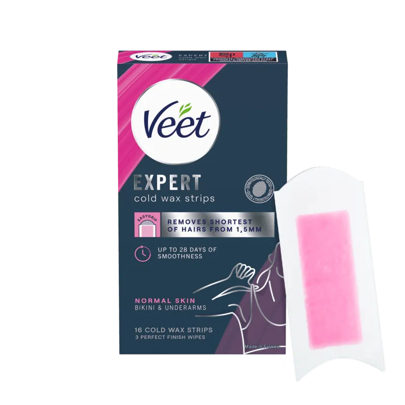 Bild 1 för Veet Expert Vaxremsor Normal hud för bikini & underarm 16 st