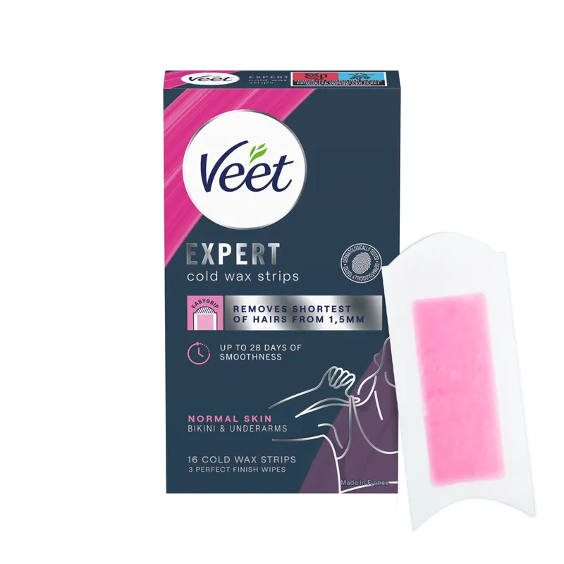 Bild 2 för Veet Expert Vaxremsor Normal hud för bikini & underarm 16 st