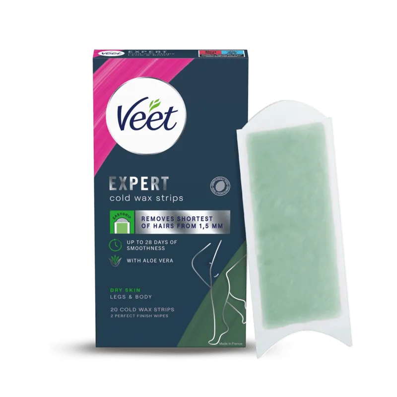 Bild 1 för Veet Expert Vaxremsor Torr hud för ben & kropp 20 st