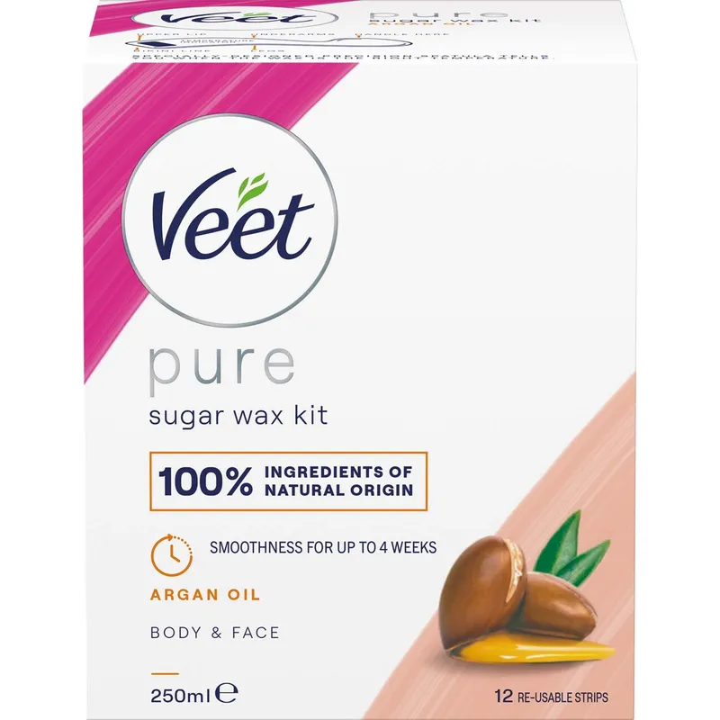 Bild 1 för Veet Pure Sugaring Wax med Arganolja Kropp & Ansikte 250 ml