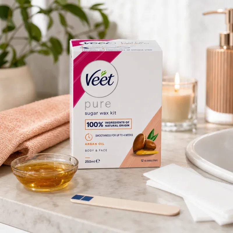 Bild 2 för Veet Pure Sugaring Wax med Arganolja Kropp & Ansikte 250 ml