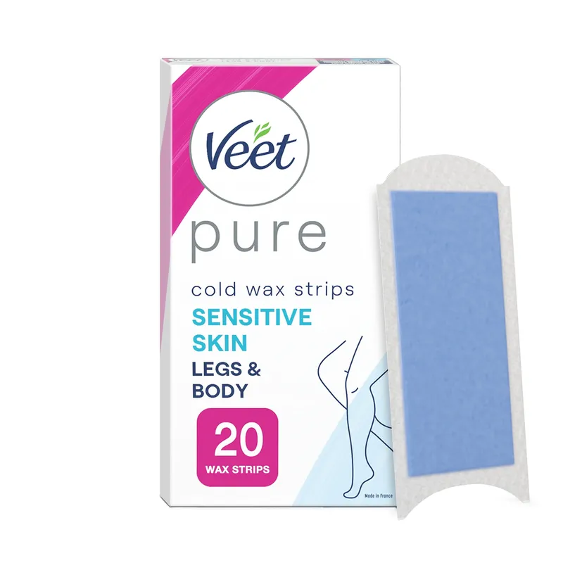 Bild 2 för Veet Pure Vaxremsor Känslig Hud för ben & kropp 20 st