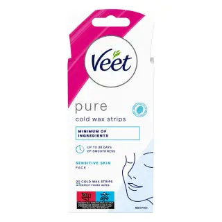 Produktfoto för Veet Pure Wax Strips Ansikte Känslig Hud 20 st