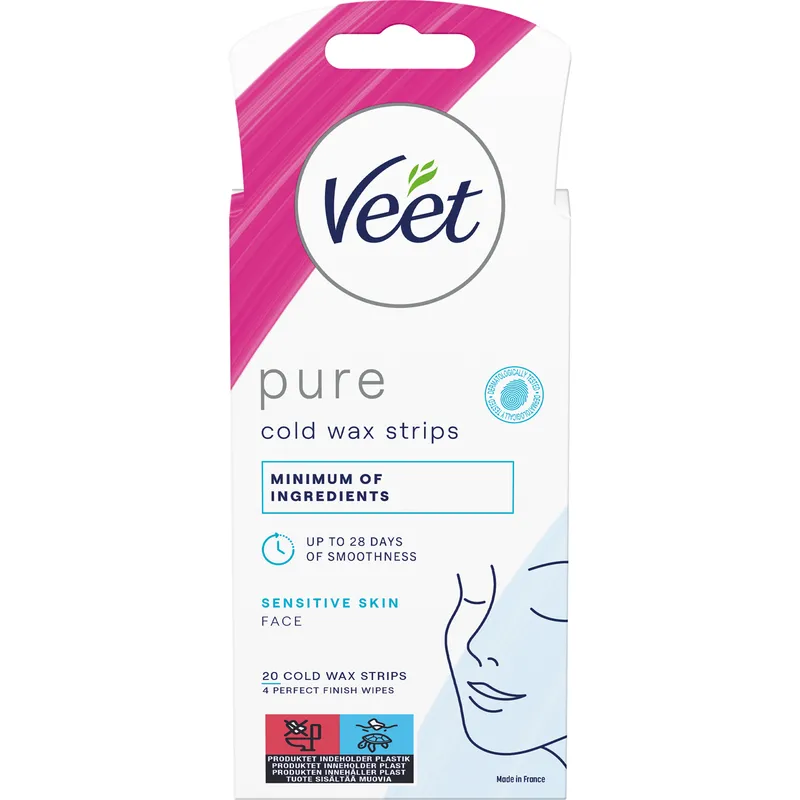 Bild 2 för Veet Pure Wax Strips Ansikte Känslig Hud 20 st