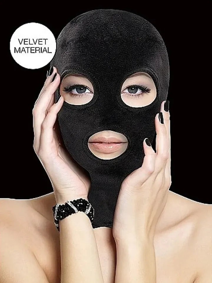 Bild 1 för Velvet & Velcro Mask with Eye and Mouth Opening