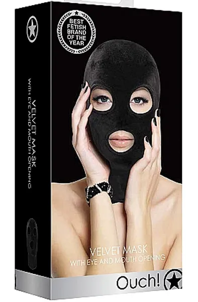 Bild 2 för Velvet & Velcro Mask with Eye and Mouth Opening