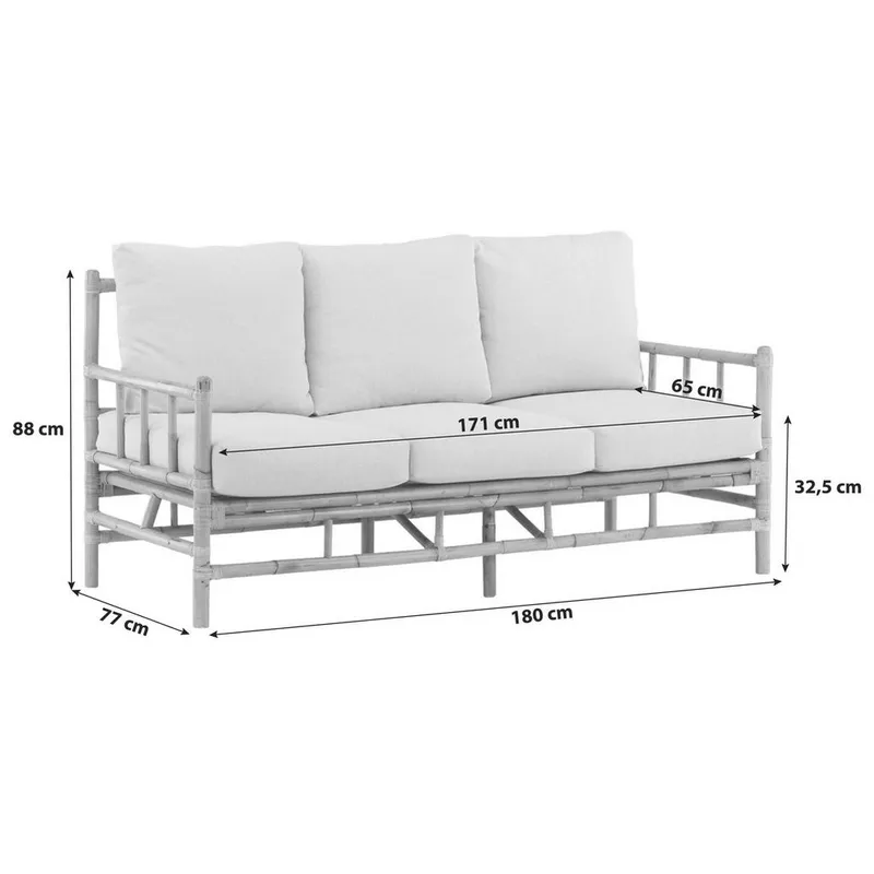 Bild 4 för Venture Design, Cane 3-sits soffa Bambu