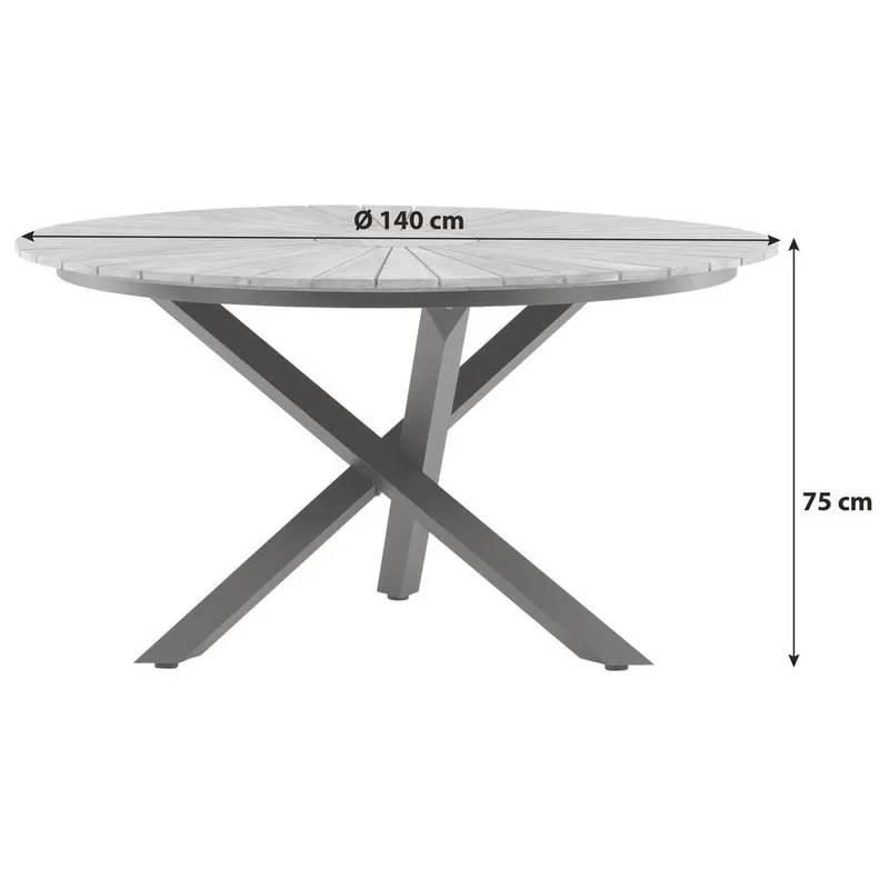 Bild 4 för Venture Design, Mexico Matbord Ø140 cm Svart/Teak