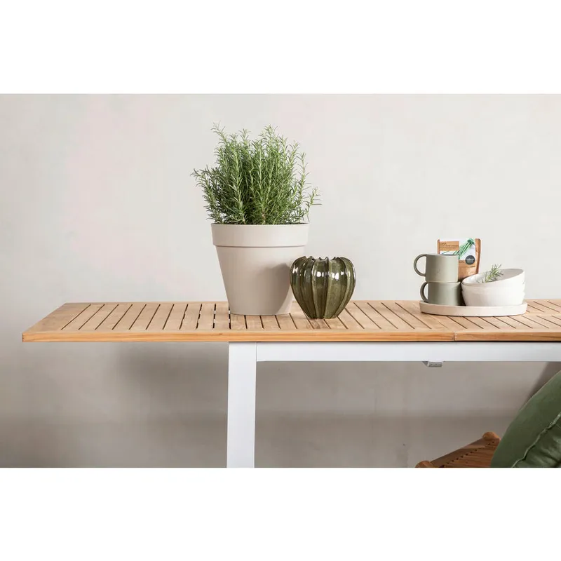 Bild 2 för Venture Design, Panama Matbord 224-324x100 cm Vit/Teak