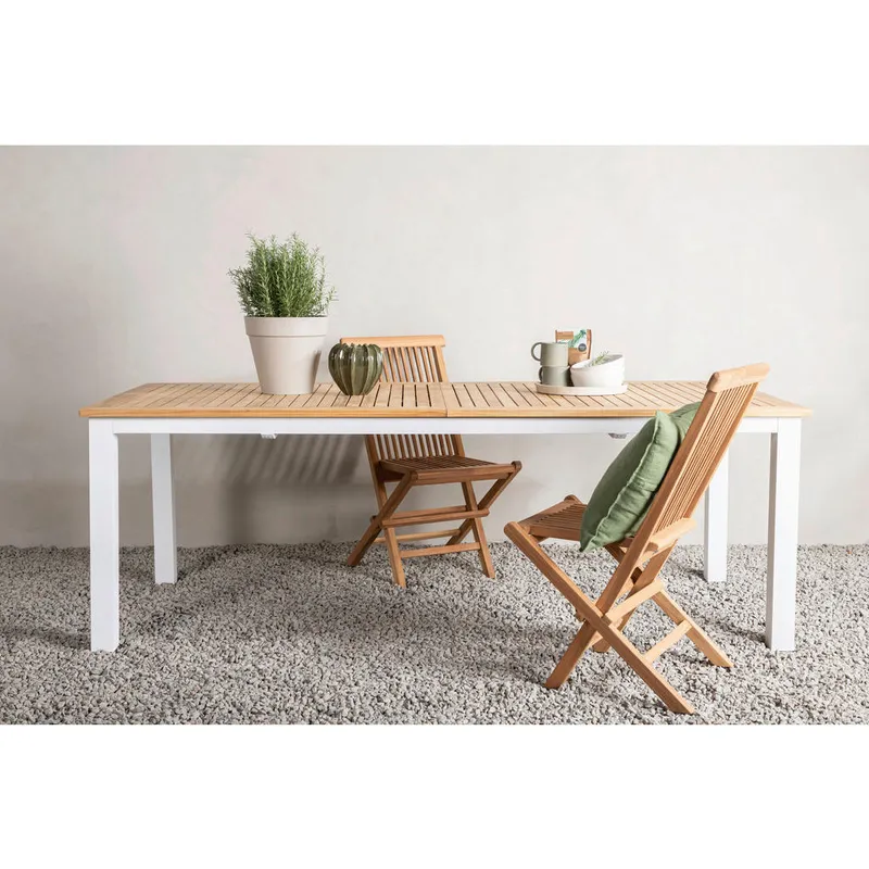 Bild 5 för Venture Design, Panama Matbord 224-324x100 cm Vit/Teak
