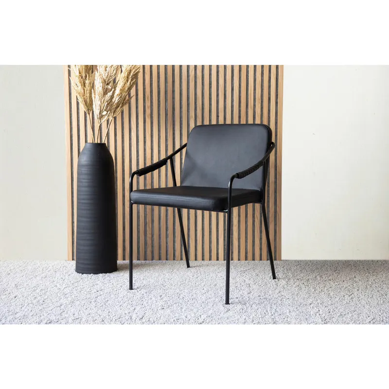 Bild 3 för Venture Design, Tvist Matstol Svart PU 2-pack
