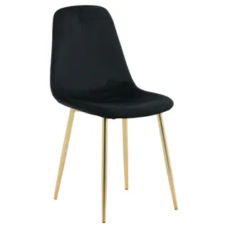 Produktfoto för Venture Home Matstolar 2 st Polar sammet svart och mässing