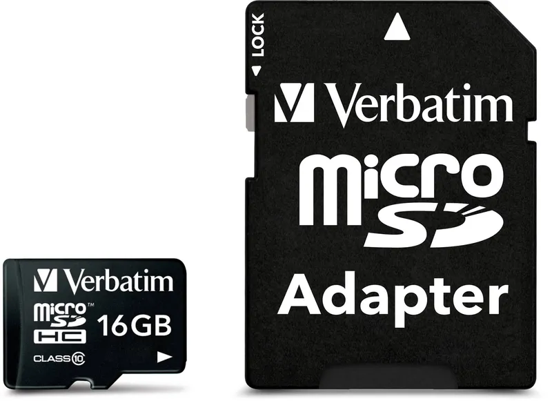 Bild 1 för Verbatim 16GB MicroSDHC Minneskort med adapter, Class 10