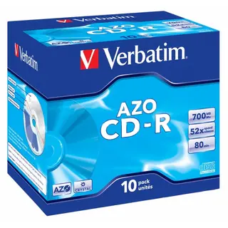 Produktfoto för Verbatim AZO Crystal - 10 x CD-R - 700 MB 52x - cd-böcker