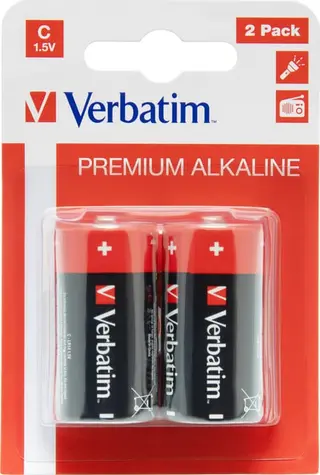 Produktfoto för Verbatim - Batteri 2 x C - alkaliskt
