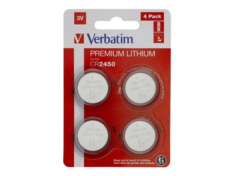 Alternativ bild 0 för Verbatim - Batteri 4 x CR2450 - Li
