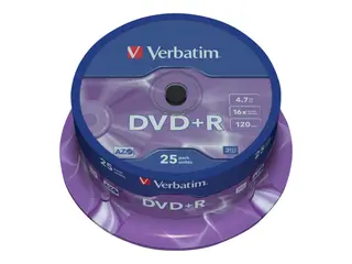 Produktfoto för Verbatim DataLifePlus - 25 x DVD+R - 4.7 GB 16x - spindel
