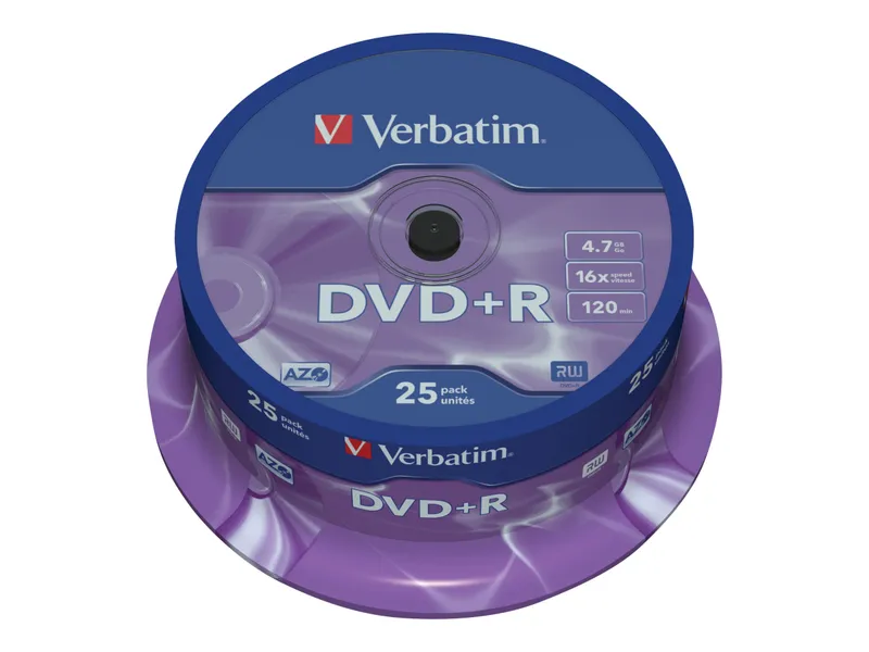 Alternativ bild 0 för Verbatim DataLifePlus - 25 x DVD+R - 4.7 GB 16x - spindel