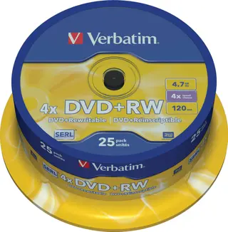 Produktfoto för Verbatim Dvd+rw X 25 4.7gb